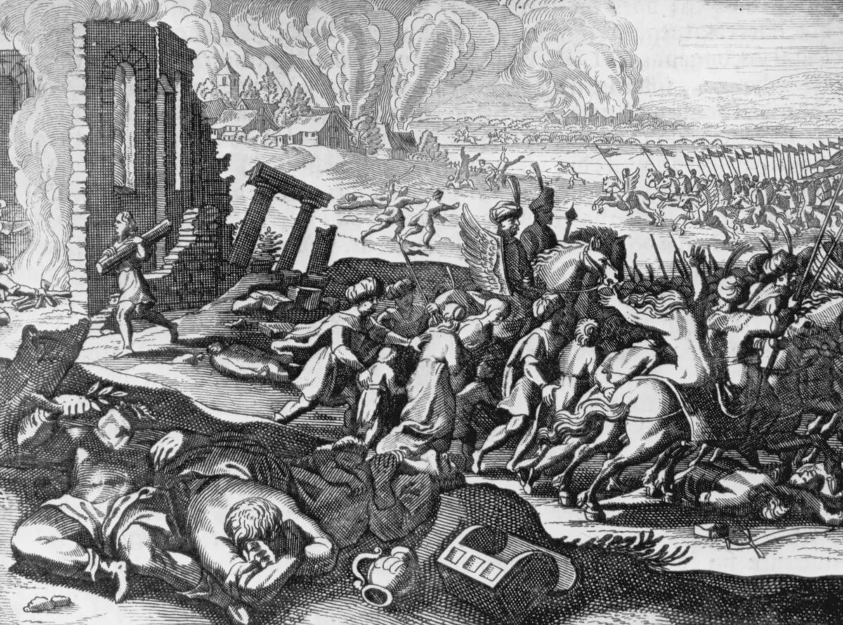 The capture and sacking of Constantinople by Turkish troops under Mohammed II, on May 29, 1453. The Turkish victory marked the end of the Byzantine Empire and the rise of the Ottomans. (Hulton Archive/Getty Images)