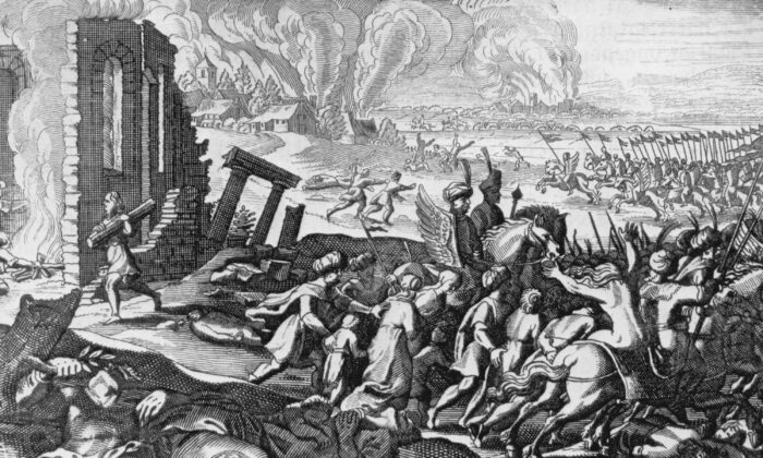 The capture and sacking of Constantinople by Turkish troops under Mohammed II, on May 29, 1453. The Turkish victory marked the end of the Byzantine Empire and the rise of the Ottomans. (Hulton Archive/Getty Images)