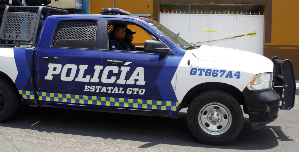 Police officers patrol in Celaya, Guanajuato State, Mexico, in a file photo. (Mario Armas/AFP via Getty Images)