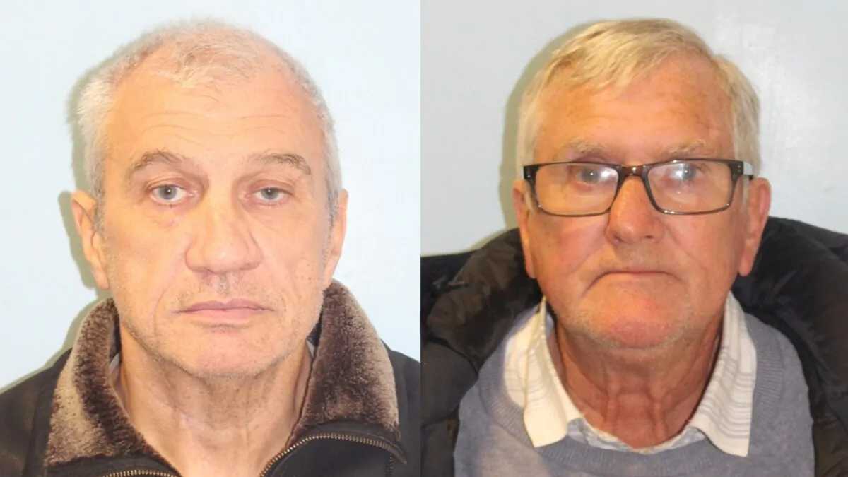 Undated images of Christopher Zietek (L) and Alan Thompson (R) who were convicted of conspiracy to pervert the course of justice at Reading Crown Court in England on March 17, 2023. (National Crime Agency)