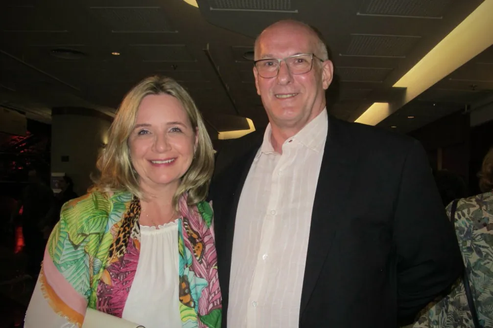 Karen Kirchhoff and João Alberto Lisot enjoyed Shen Yun in São Paulo, Brazil, on March 17, 2023. (Mary Mann/The Epoch Times)