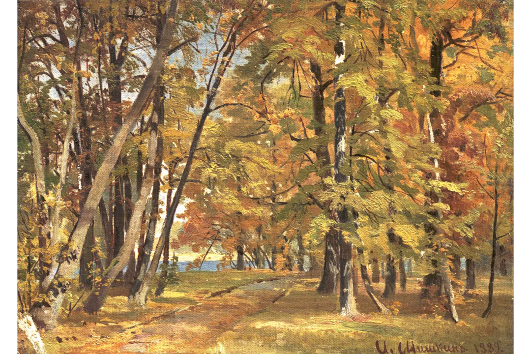 A character in O. Henry's story sees meaning in falling leaves. "Early Autumn," 1889, Ivan Shishkin. (Art Renewal Center)