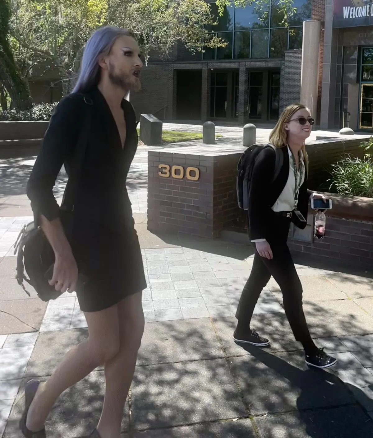 The Florida Capitol in Tallahassee drew crowds of demonstrators on March 14, 2023, a day when many asked lawmakers not to pass a bill that would halt medical treatments and surgeries for children identifying as transgender. (Nanette Holt/The Epoch Times)