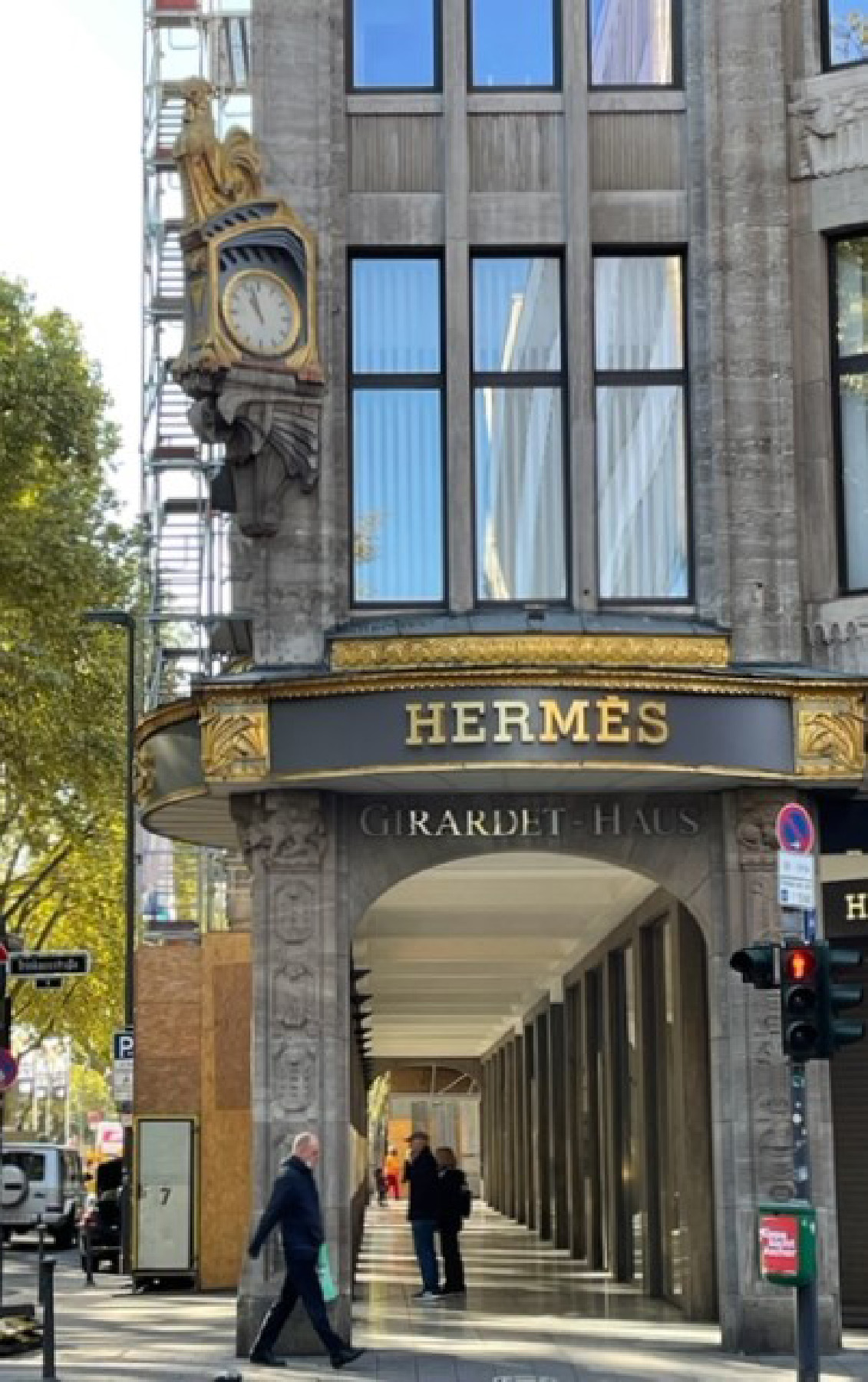 Hermes on mile-long Konigsallee in Dusseldorf, Germany