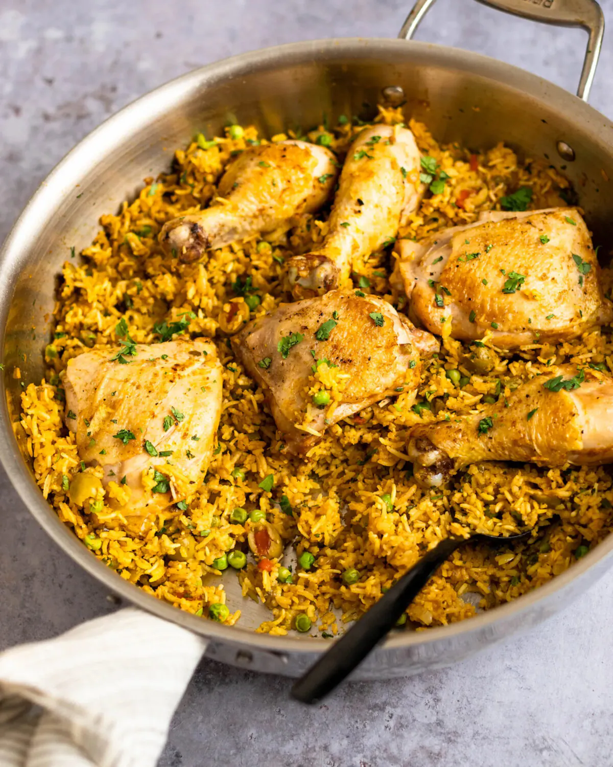 Arroz con pollo is a comforting and satisfying meal perfect for feeding a hungry crowd. (Courtesy of Jennifer Segal)