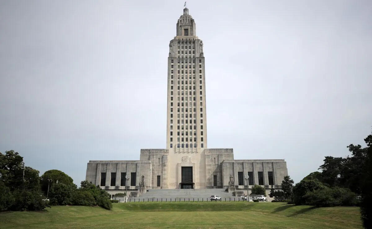 The Louisiana State Capitol in Baton Rouge, La., on April 17, 2020. (Chris Graythen/Getty Images)