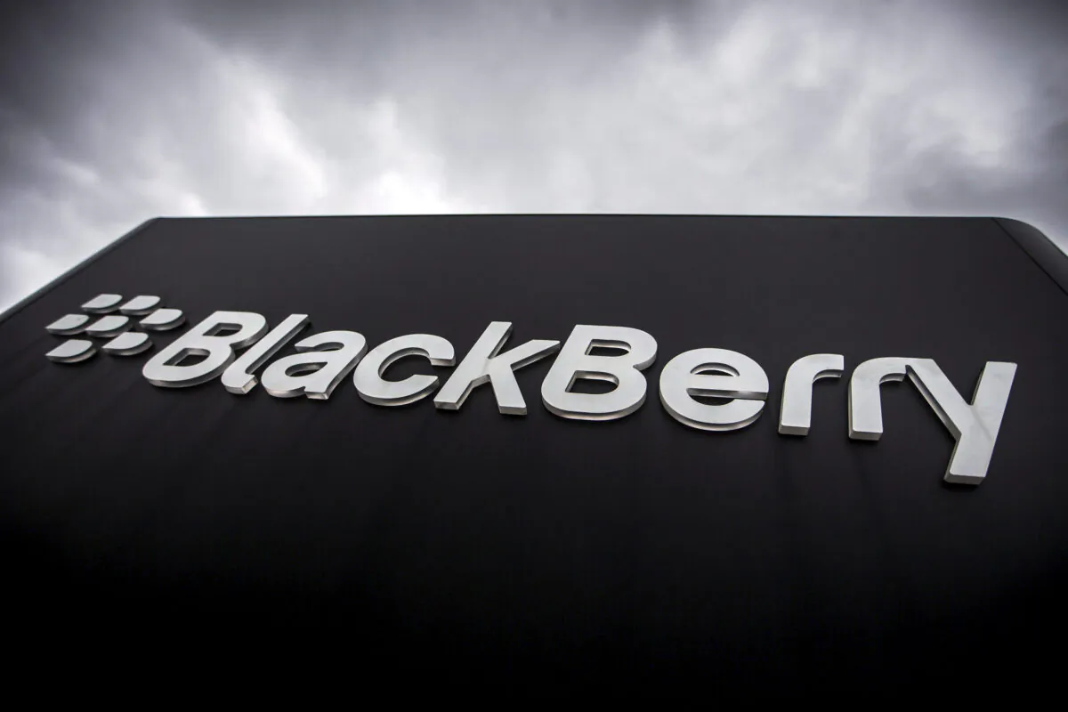 A Blackberry sign in front of their offices on the day of their annual general meeting for shareholders in Waterloo, Canada, on June 23, 2015. (Mark Blinch/Reuters)