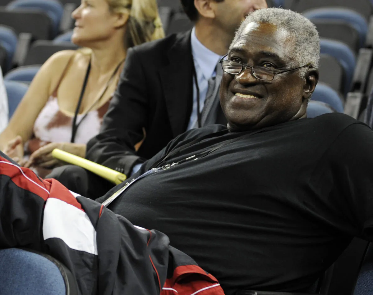 Former NBA star Willis Reed smiles during a U.S. basketball team training session for the Beijing Olympics at the Venetian Macao-Resort-Hotel in Macau on July 30, 2008. (Victor Fraile/Reuters (CHINA) (BEIJING OLYMPICS 2008 PREVIEW))