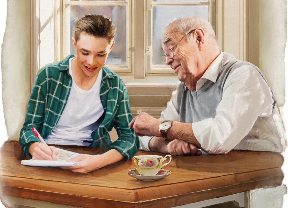 Interviewing family members about their life experiences is a great way to learn more about them. (Biba Kayewich)