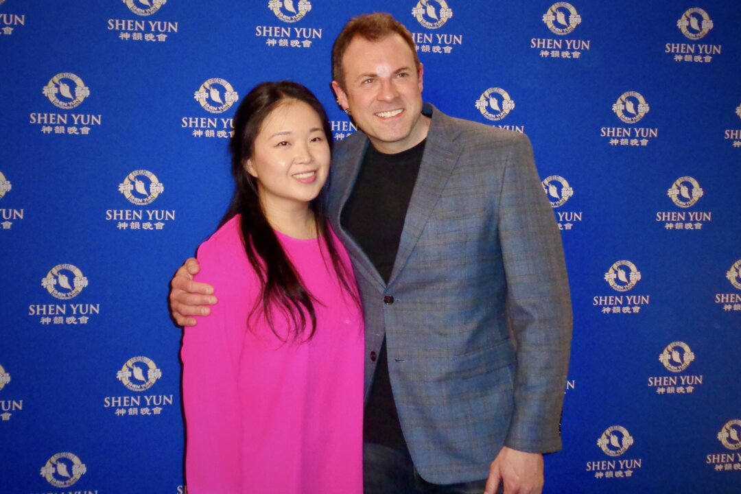 Sharon Lee and Marcus Scholtes at the Shen Yun Performing Arts performance at FirstOntario Concert Hall in Hamilton, Canada, on March 21, 2023. (NTD)