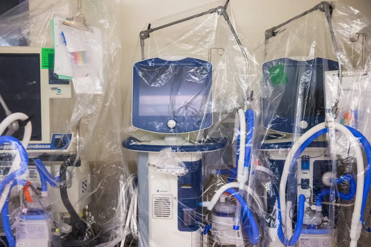 Plastic-covered ventilators are seen in a file photo. (Mikaela MacKenzie/The Canadian Press)
