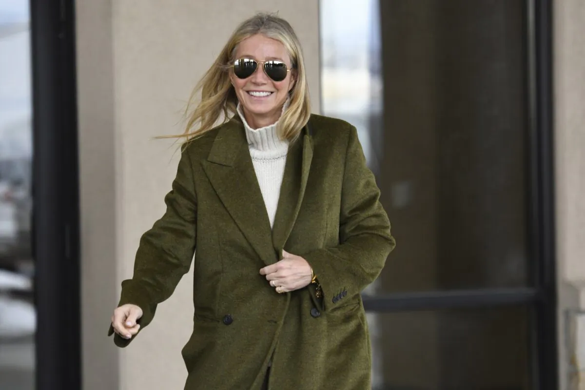 Actor Gwyneth Paltrow leaves the courthouse in Park City, Utah, on March 21, 2023, where she is accused in a lawsuit of crashing into a skier during a 2016 family ski vacation, leaving him with brain damage and four broken ribs. (Alex Goodlett/AP Photo)