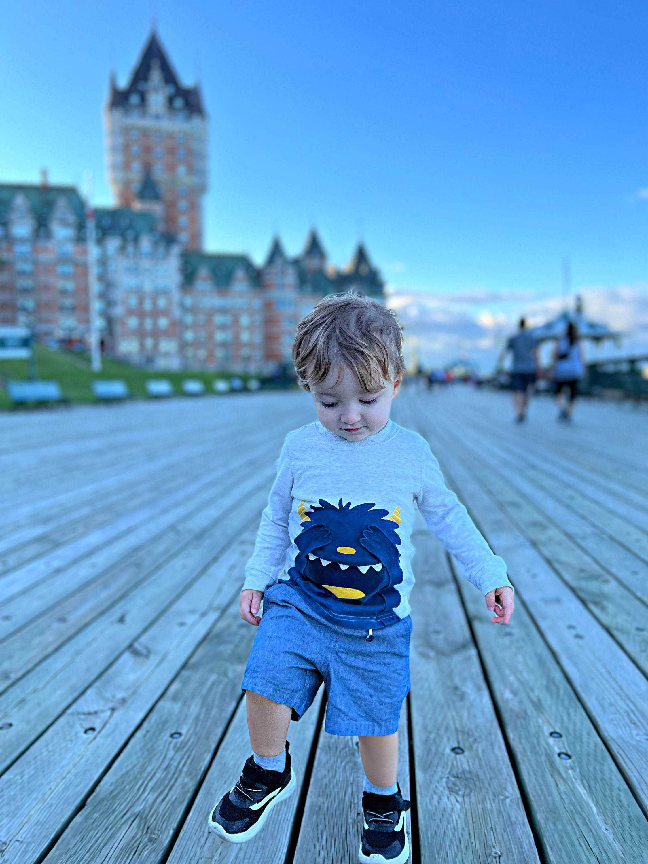 Max Smith, 2, checks out Quebec City, Canada.