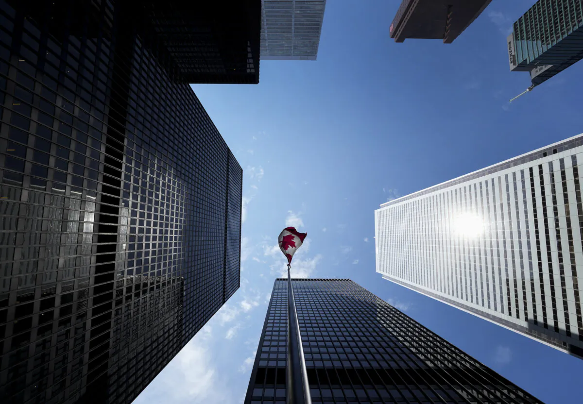 The Bay Street financial district is shown in Toronto on Aug. 5, 2022. (The Canadian Press/Nathan Denette)