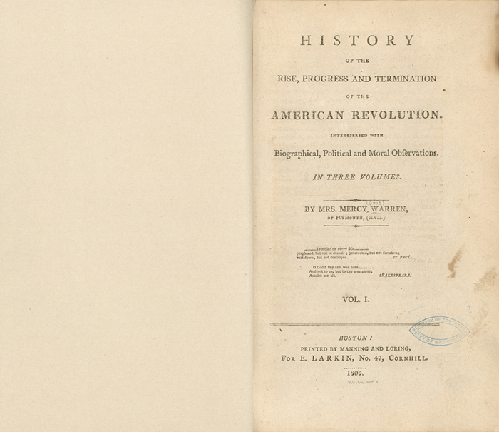 history of the rise, progess, and termination of the American Revolution