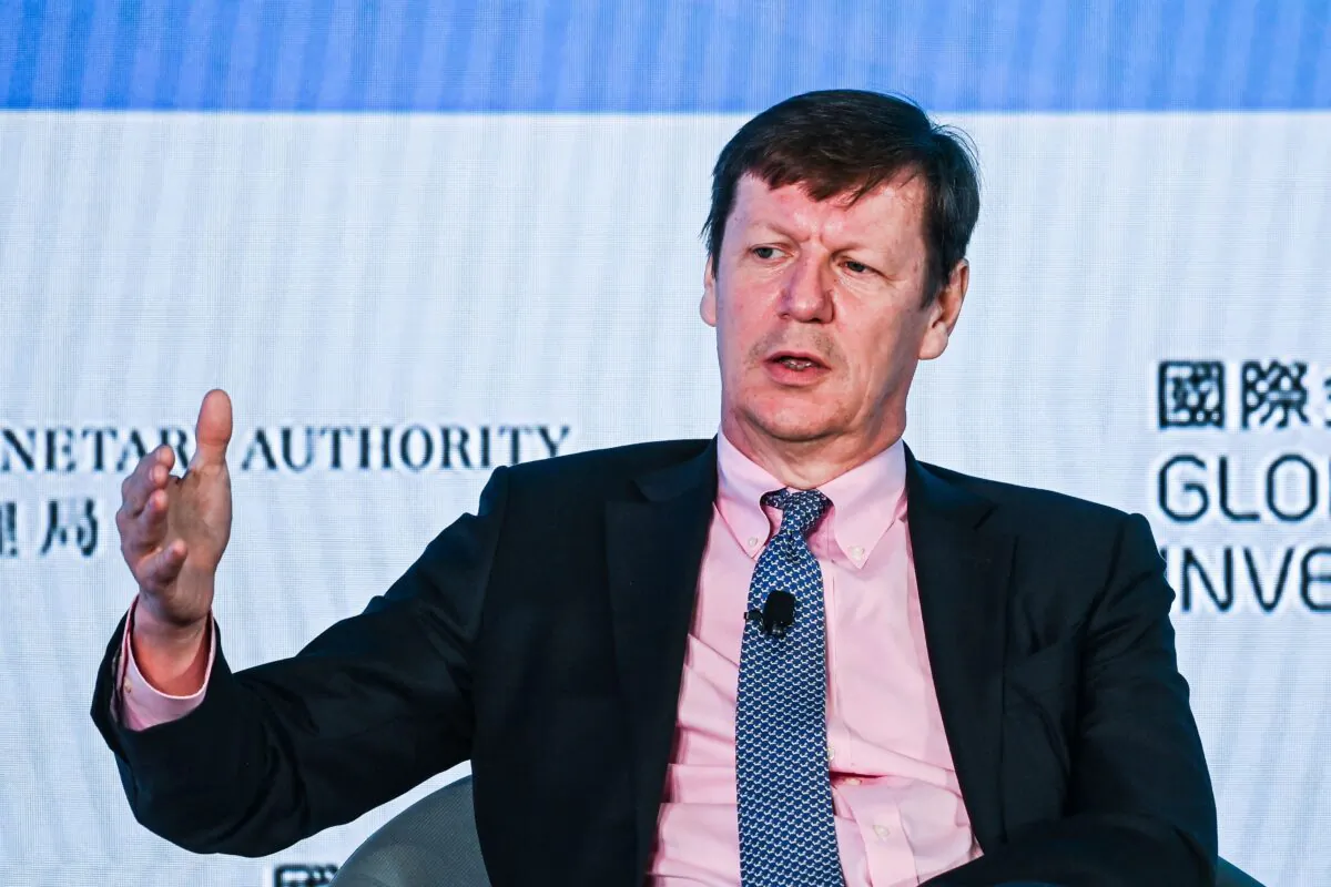 Man Group CEO Luke Ellis speaks at the Global Financial Leaders Investment Summit in Hong Kong on Nov. 3, 2022. (Isaac Lawrence/AFP via Getty Images)