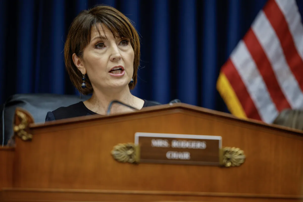 Rep. Cathy McMorris Rodgers (R-Wash.), chair of the House Energy and Commerce Committee speaks during a hearing with TikTok CEO Shou Zi Chew before the House Energy and Commerce Committee in the Rayburn House Office Building on Capitol Hill on March 23, 2023. (Chip Somodevilla/Getty Images)