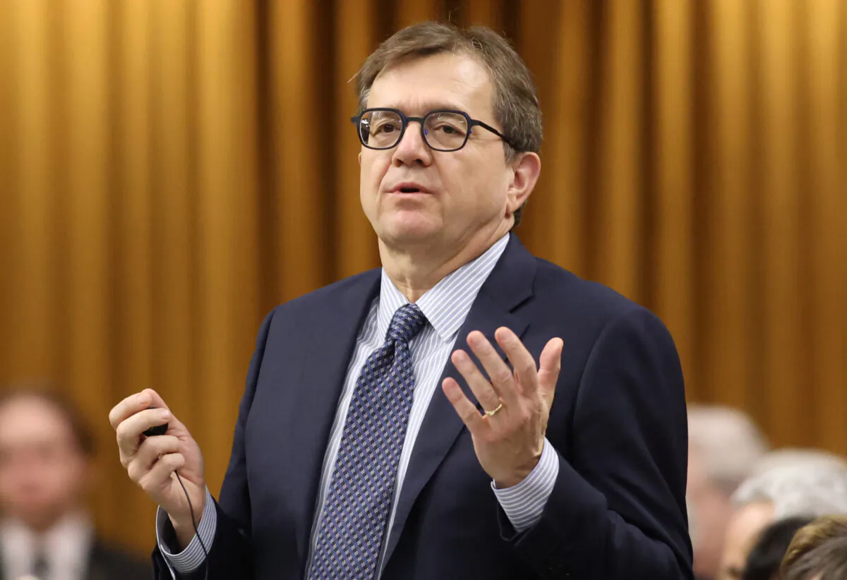 Minister of Natural Resources Jonathan Wilkinson rises during question period in the House of Commons on Parliament Hill in Ottawa on Feb. 14, 2023. (Patrick Doyle/The Canadian Press)