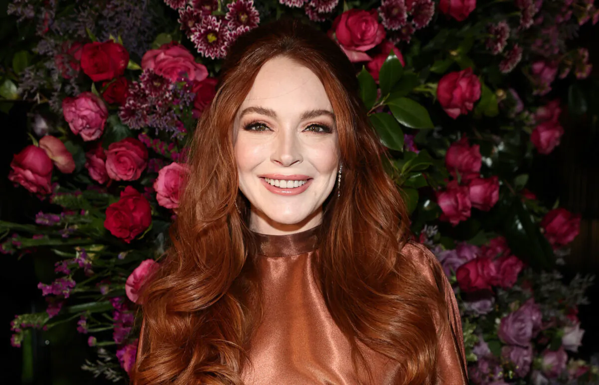 Lindsay Lohan attends the Christian Siriano Fall/Winter 2023 NYFW Show at Gotham Hall in New York on Feb. 9, 2023. (Jamie McCarthy/Getty Images for Christian Siriano)