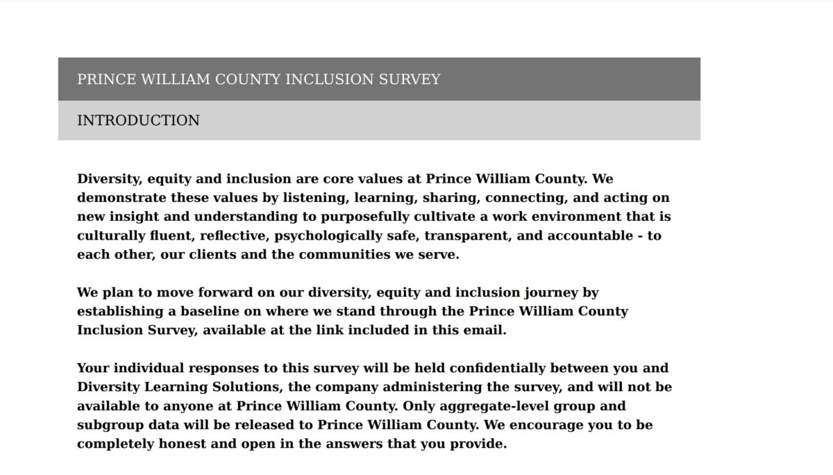 NextImg:Virginia's Diversity, Equity, and Inclusion Office Wants County Employees to Reveal Gender Identity and Sexual Orientation