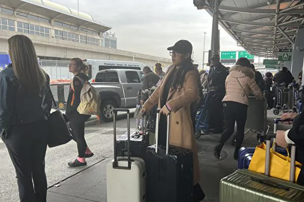 A Chinese student is pictured arriving at John F. Kennedy International Airport in New York on January 11, 2023. (Lin Dan/The Epoch Times)