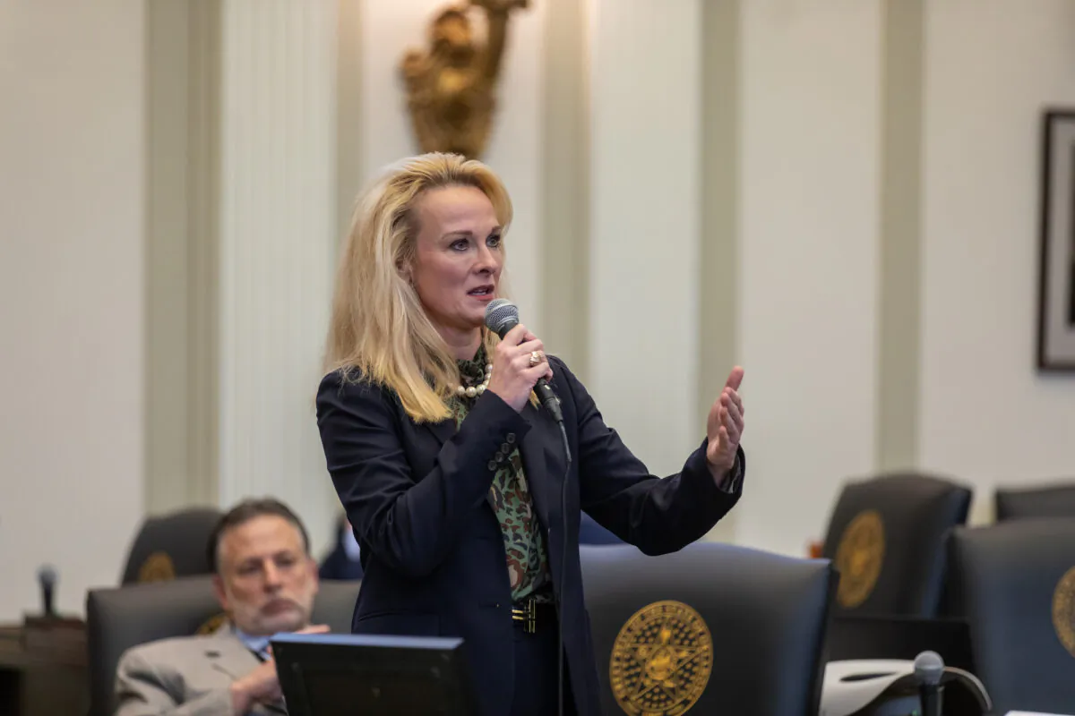 Republican state Rep. Toni Hasenbeck discusses her bill, HB 1449, also known as the 'Women's Bill of Rights' on March 23, 2023.  (Courtesy Office of Rep. Toni Hasenbeck) 