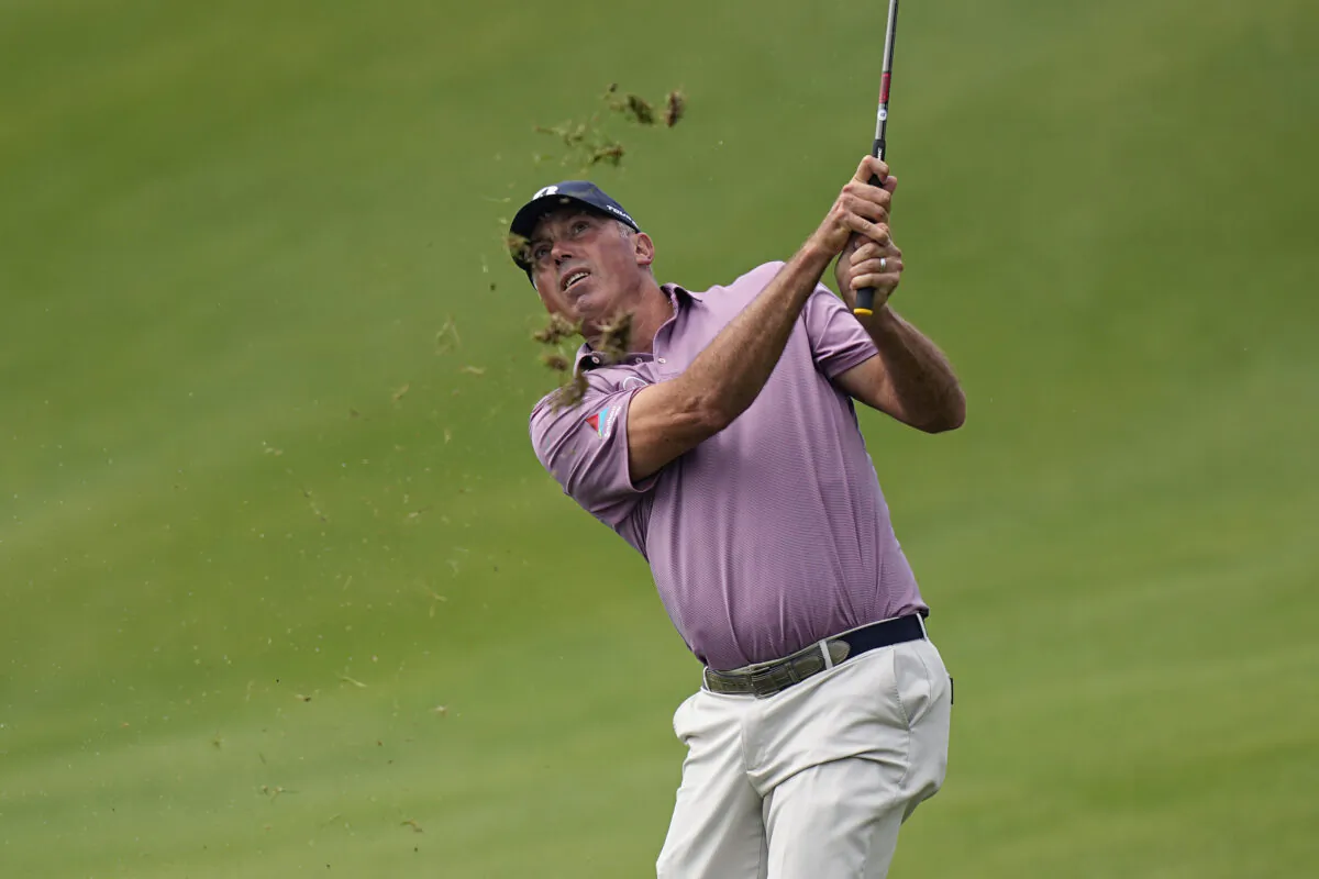 Matt Kuchar hits from the fairway on the sixth hole during the third round of the Dell Technologies Match Play Championship golf tournament in Austin, Texas, on March 24, 2023. (Eric Gay/AP Photo)