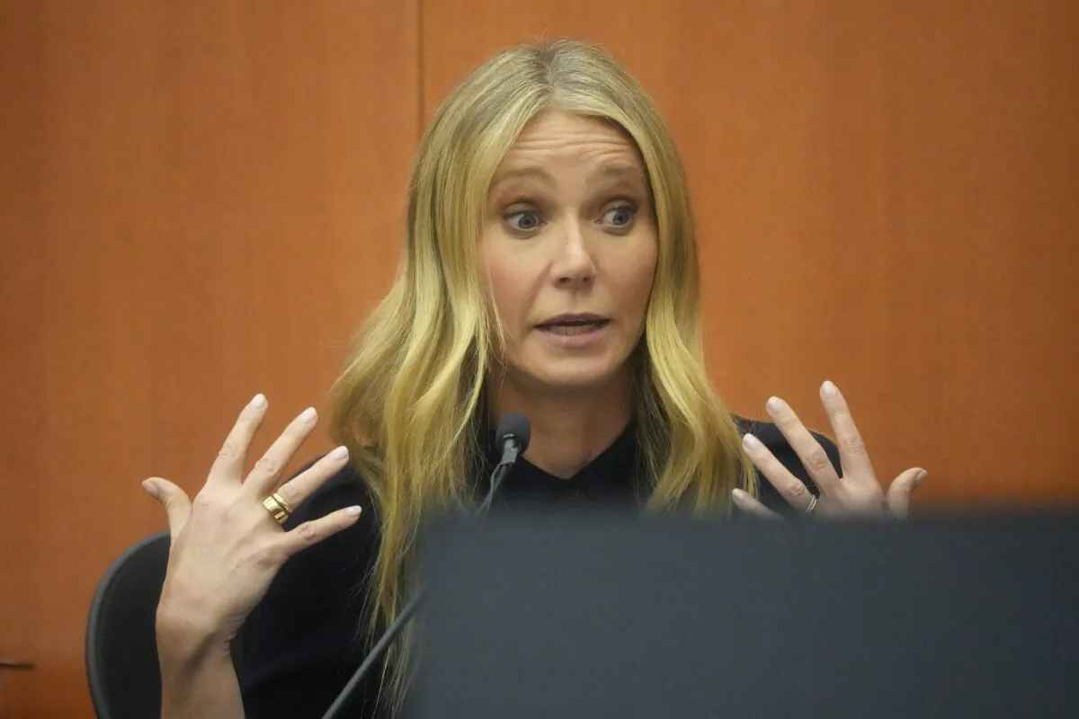 Gwyneth Paltrow testifies during her trial in Park City, Utah, on March 24, 2023. (Rick Bowmer/AP Photo, Pool)