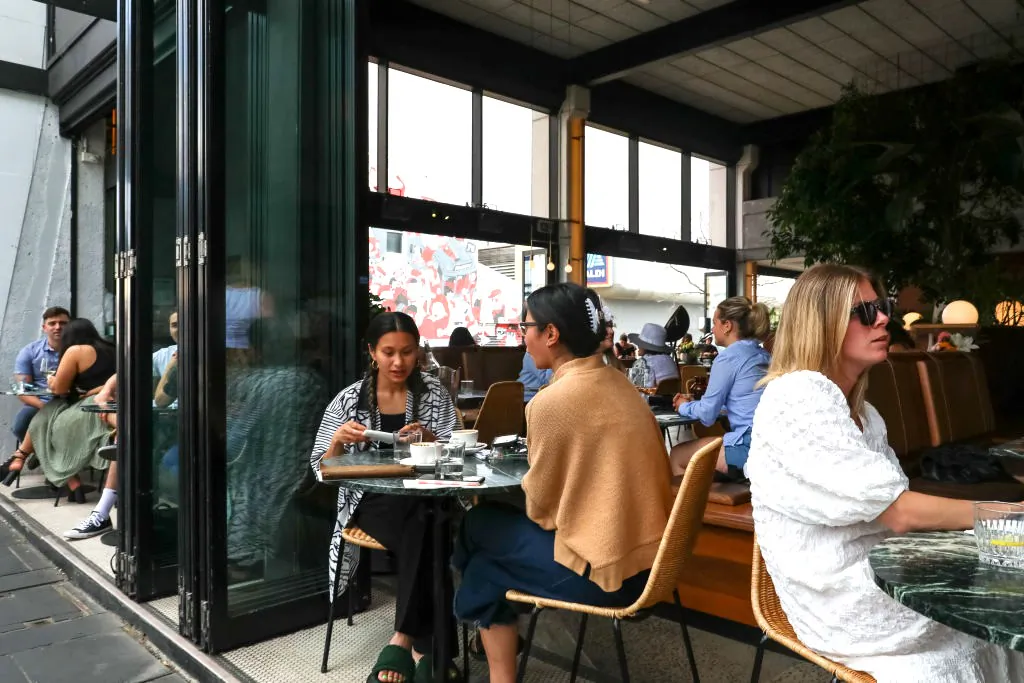 A general view of indoor diners at a restaurant on Chapel Street in Melbourne, Australia on Oct. 22, 2021. (Asanka Ratnayake/Getty Images)