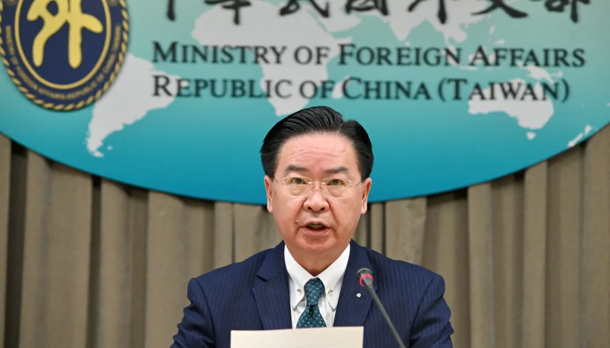 Taiwan's Foreign Minister Joseph Wu speaks during a press conference in Taipei, Taiwan, on March 26, 2023. (SAM YEH/AFP via Getty Images)