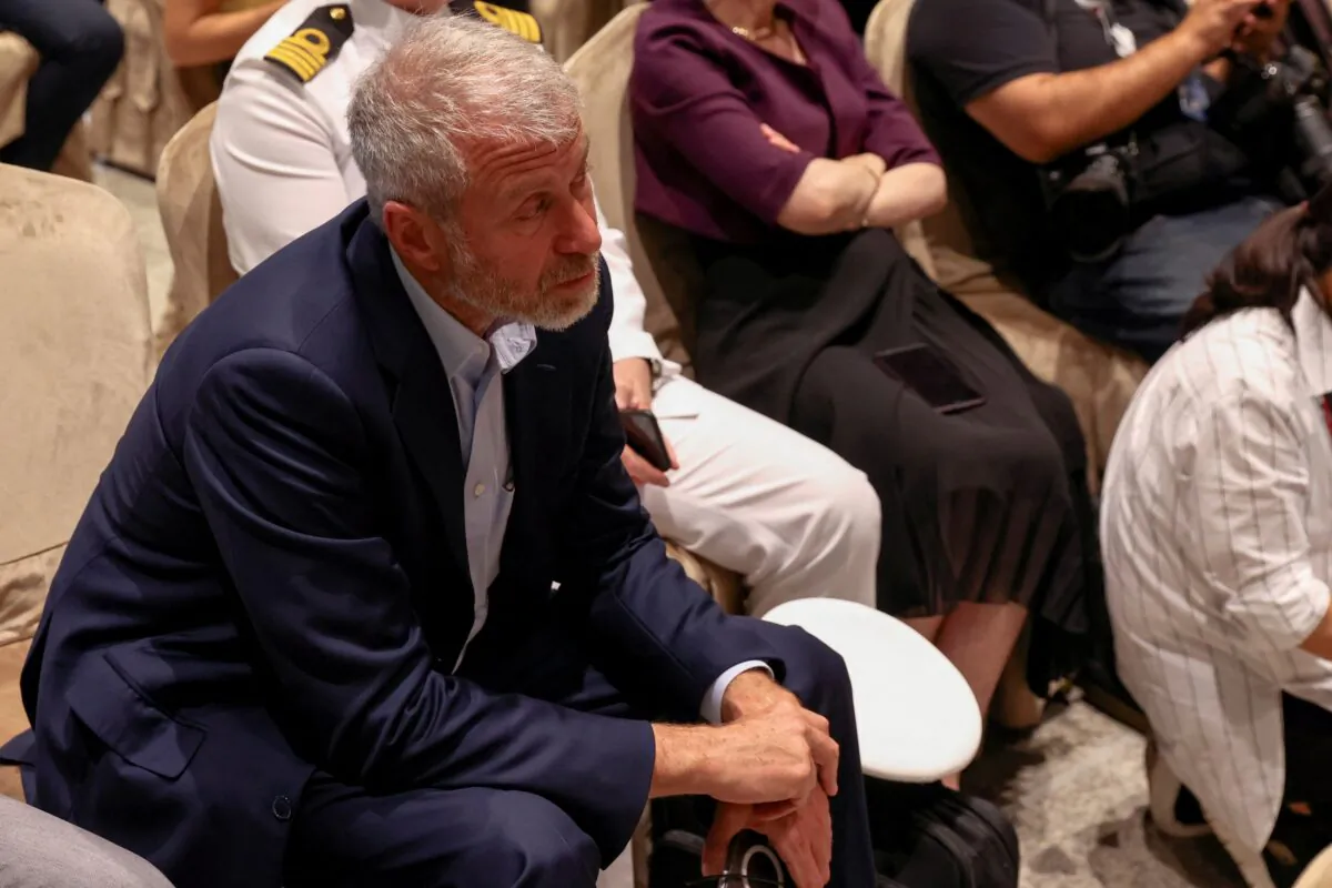 Roman Abramovich attends a signing ceremony in Istanbul, Turkey, on July 22, 2022. (Umit Bektas/Reuters)