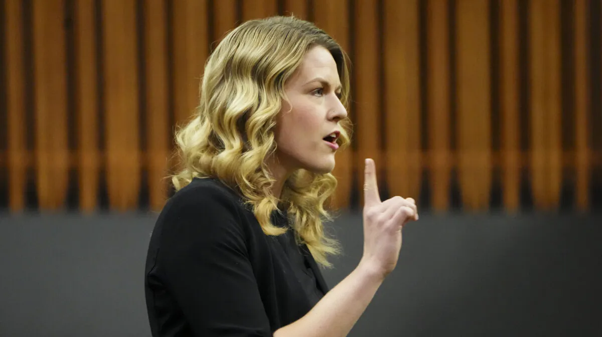 Conservative MP Rachael Thomas rises during question period in the House of Commons on Parliament Hill in Ottawa on Dec. 2, 2022. (The Canadian Press/Sean Kilpatrick)