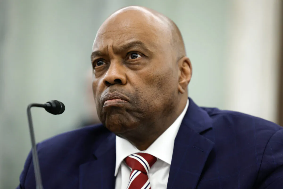 Phillip A. Washington speaks at a nomination hearing with the Senate Commerce, Science and Transportation Committee on Capitol Hill in Washington on March 1, 2023. (Anna Moneymaker/Getty Images)
