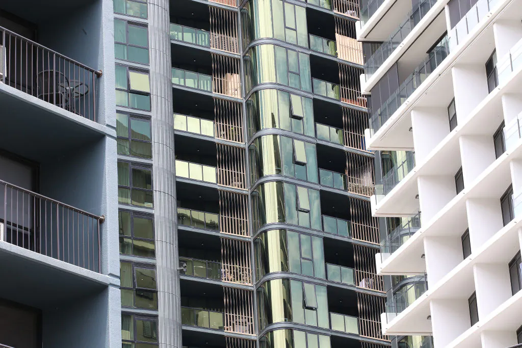 Balconies seen at apartments in Southbank in Brisbane, Australia on Jan. 11, 2021. (Jono Searle/Getty Images)