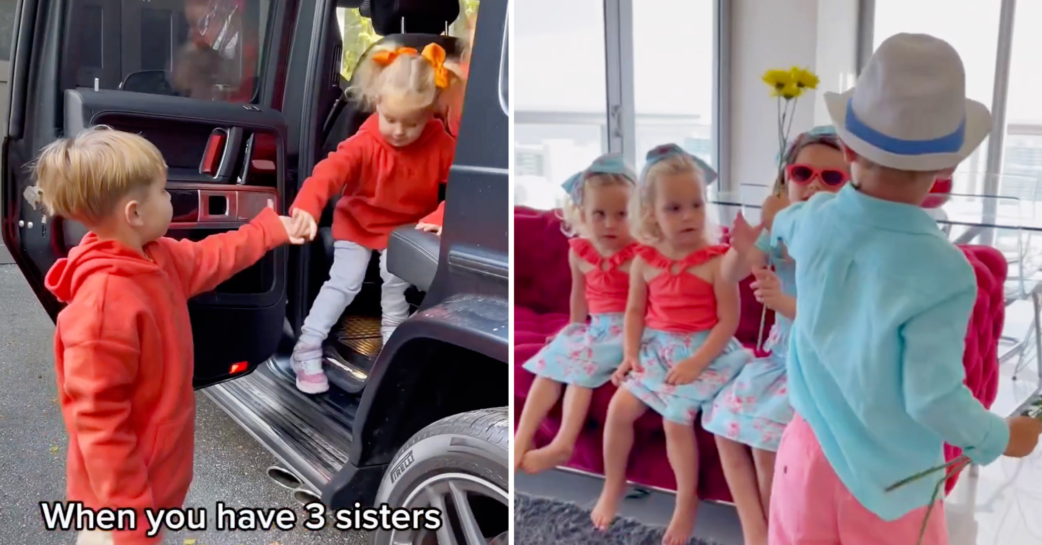 NextImg:Little gentleman learns to treat women respectfully by being an amazing Big Brother to his 3 sisters