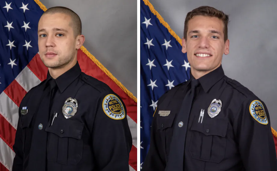 Nashville Police Department Officers Michael Collazo (L) and Rex Englebert in undated photos. (Nashville Police Department)