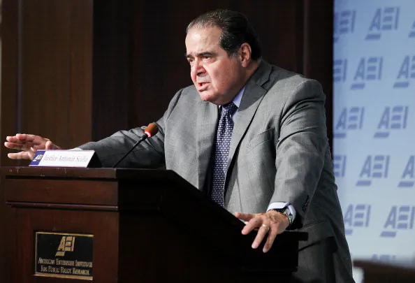 U.S. Supreme Court Justice Antonin Scalia speaks at the American Enterprise Institute on Oct. 2, 2012 in Washington. The American Enterprise Institute and the Federalist Society held a book discussion with Justice Scalia, who co-authored the book "Reading Law: The Interpretation of Legal Texts."  (Photo by Alex Wong/Getty Images)