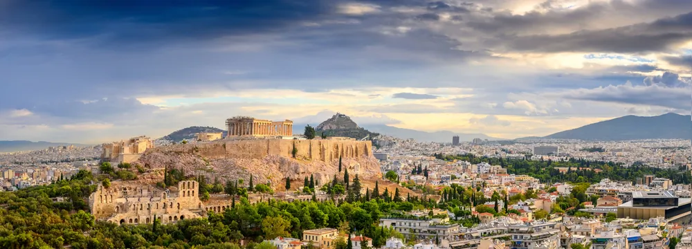 One of the “must-see” Athens attractions is the Parthenon atop the Acropolis. (Saga Photo and Video/Shutterstock)