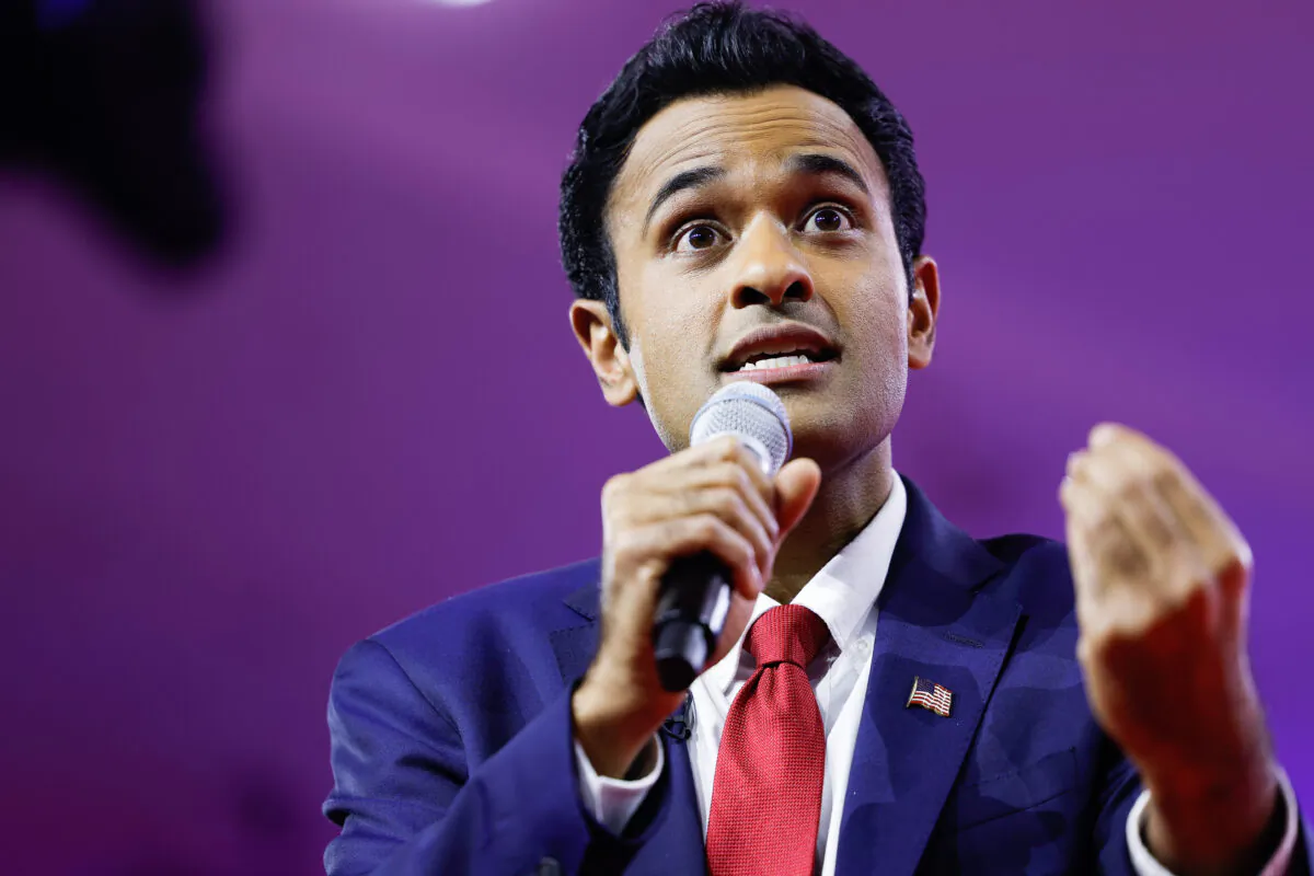 Republican presidential candidate Vivek Ramaswamy, speaks during the annual Conservative Political Action Conference (CPAC) at the Gaylord National Resort Hotel And Convention Center in National Harbor, Md., on March 3, 2023.
Anna Moneymaker/Getty Images