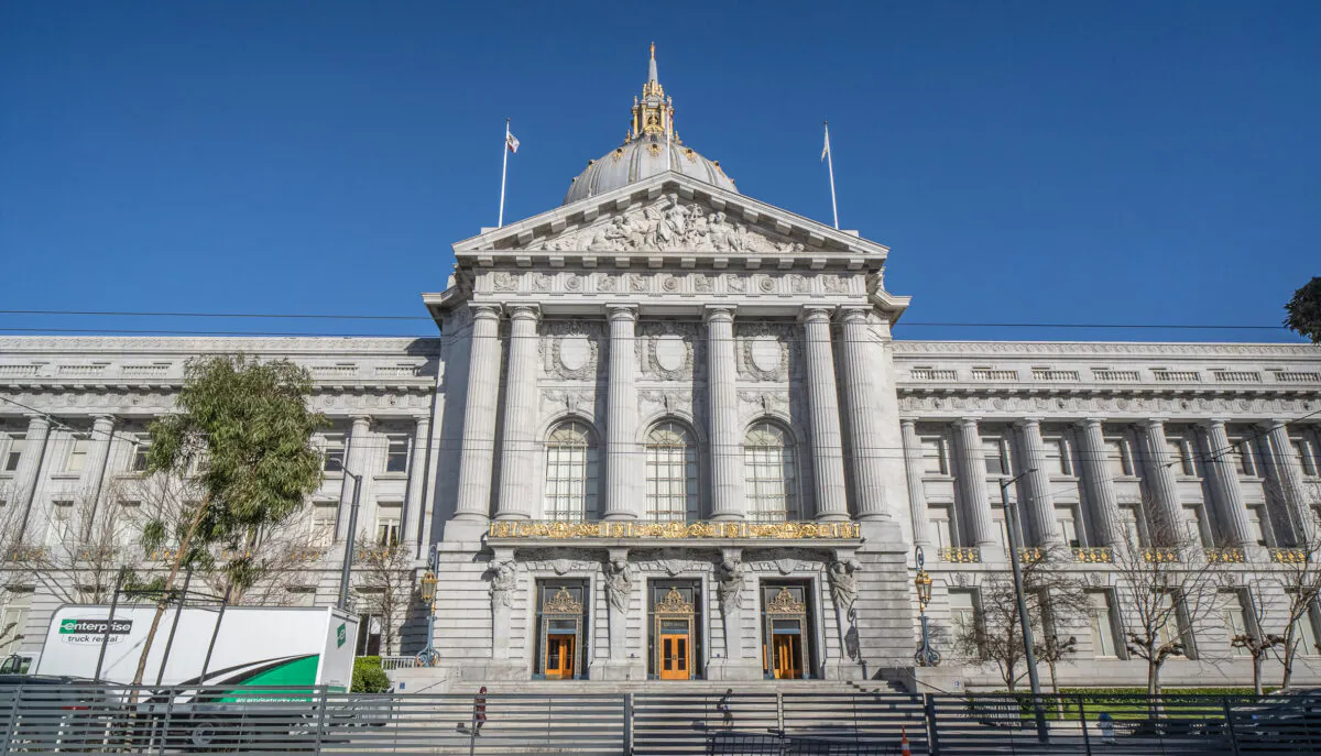 San Francisco City Hall on Feb. 22, 2023. (John Fredricks/The Epoch Times)