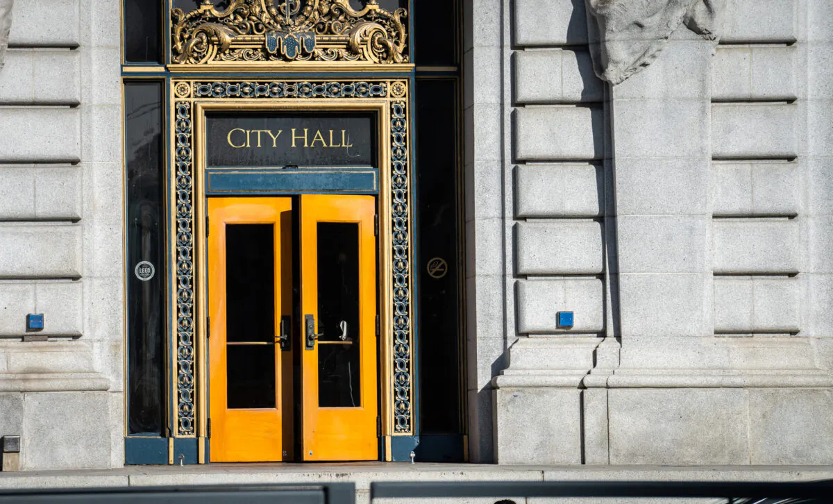 San Francisco City Hall on Feb. 22, 2023. (John Fredricks/The Epoch Times)