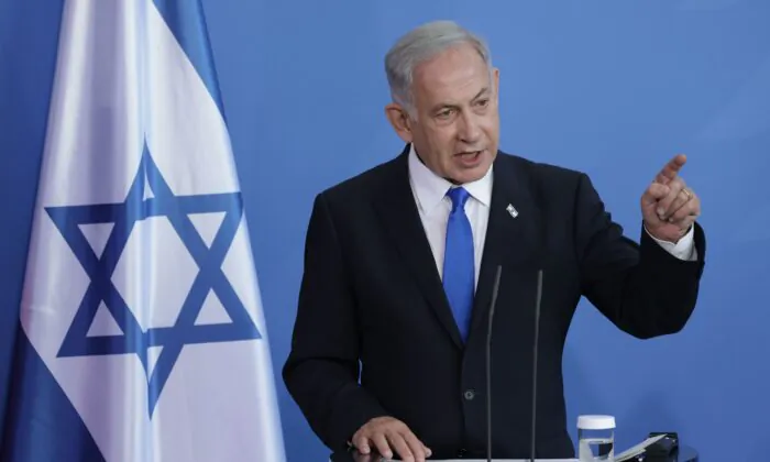 Israeli Prime Minister Benjamin Netanyahu in Berlin, Germany, on March 16, 2023. (Sean Gallup/Getty Images)
