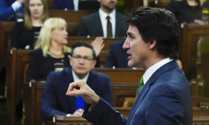 Prime Minister Justin Trudeau rises during question period in the House of Commons on Parliament Hill in Ottawa on March 28, 2023. (Sean Kilpatrick/The Canadian Press)