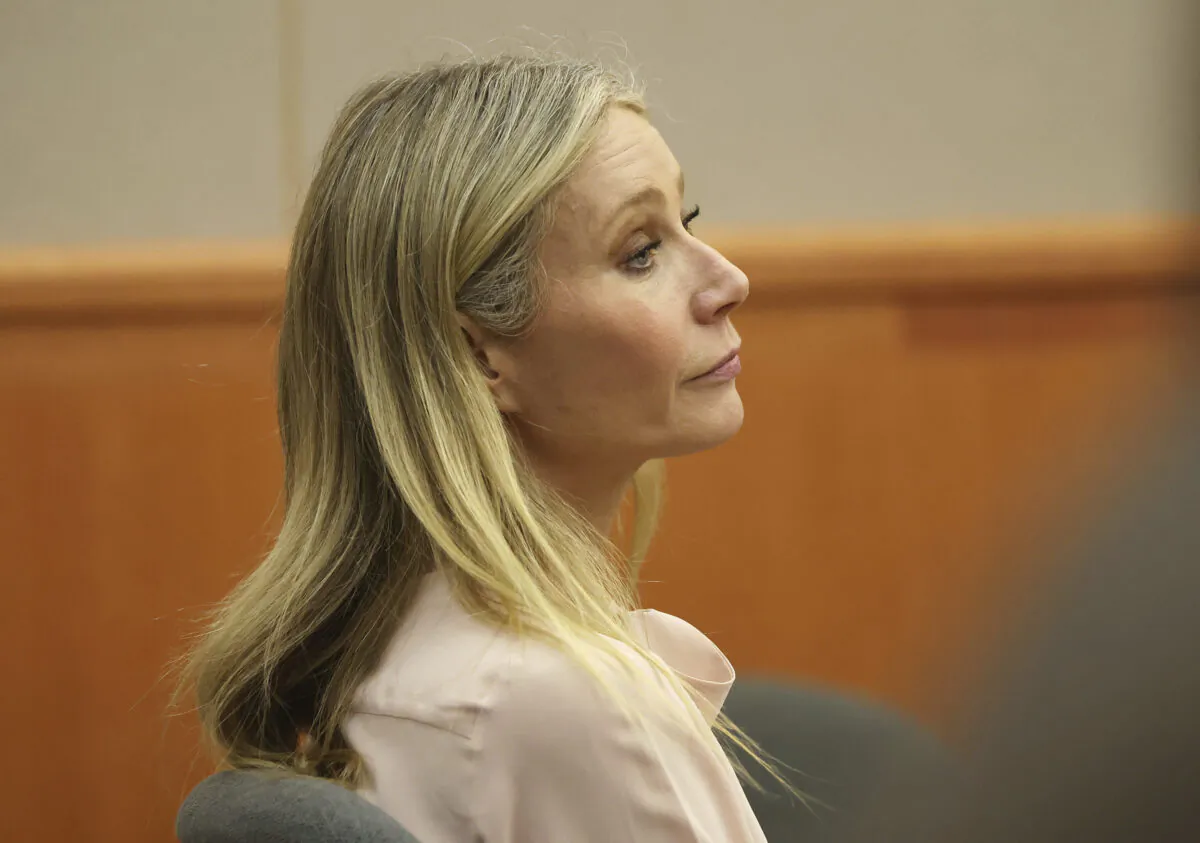 Gwyneth Paltrow listens in court during her trial in Park City, Utah, on March 28, 2023. (Jeffrey D. Allred/The Deseret News via AP, Pool)
