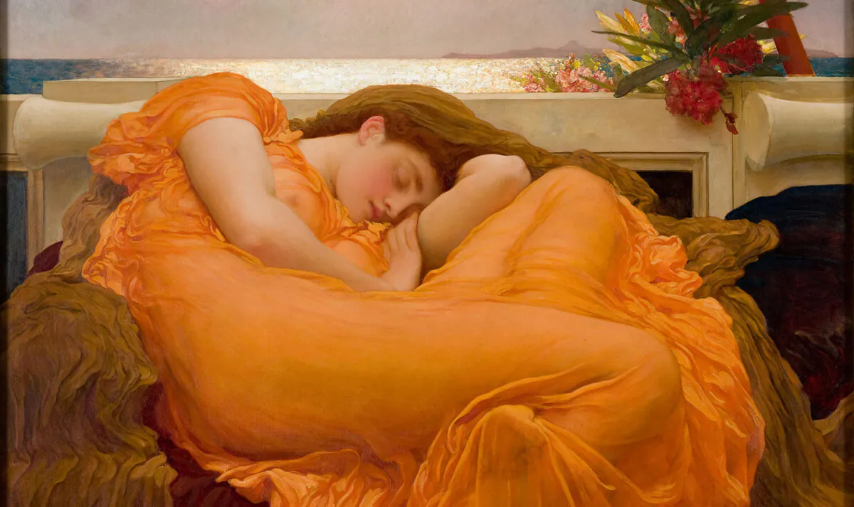 A detail of "Flaming June," 1895, by Frederic Leighton. (Public Domain)
