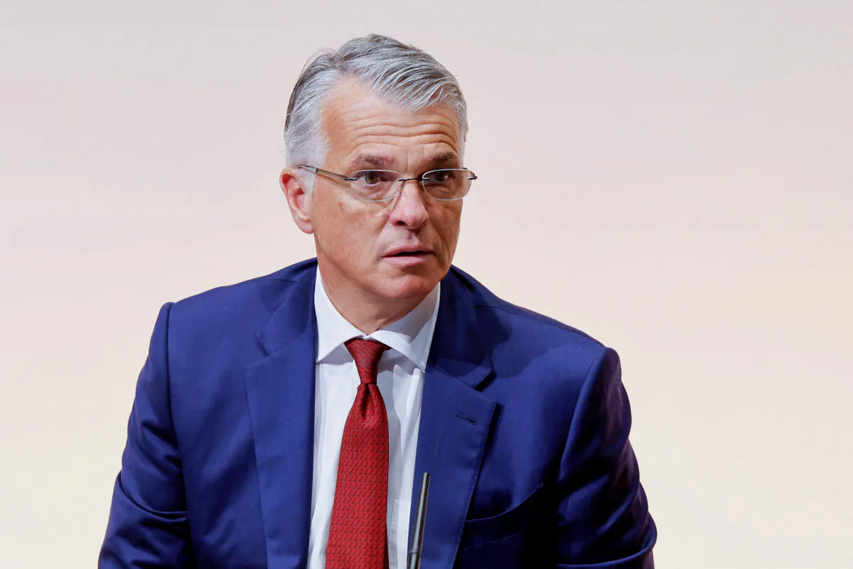 Sergio Ermotti, newly rehired CEO of UBS Group AG attends a news conference in Zurich on March 29, 2023. (Stefan Wermuth/Reuters)