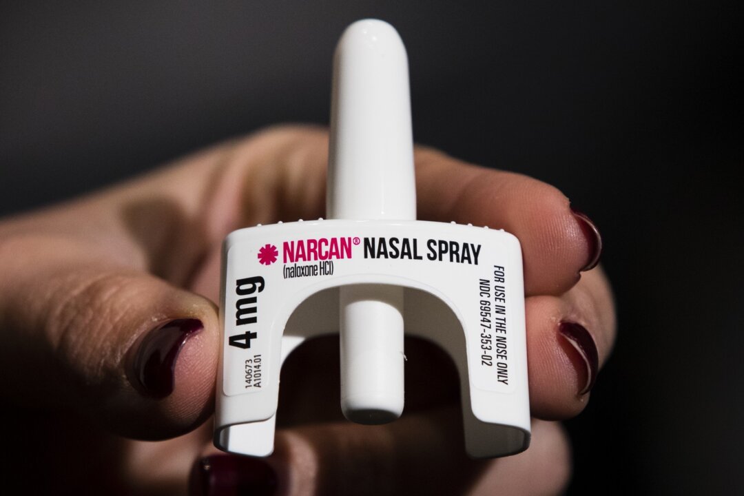 The overdose-reversal drug Narcan is displayed during training for employees of the Public Health Management Corporation (PHMC) in Philadelphia on Dec. 4, 2018. (Matt Rourke/AP Photo)