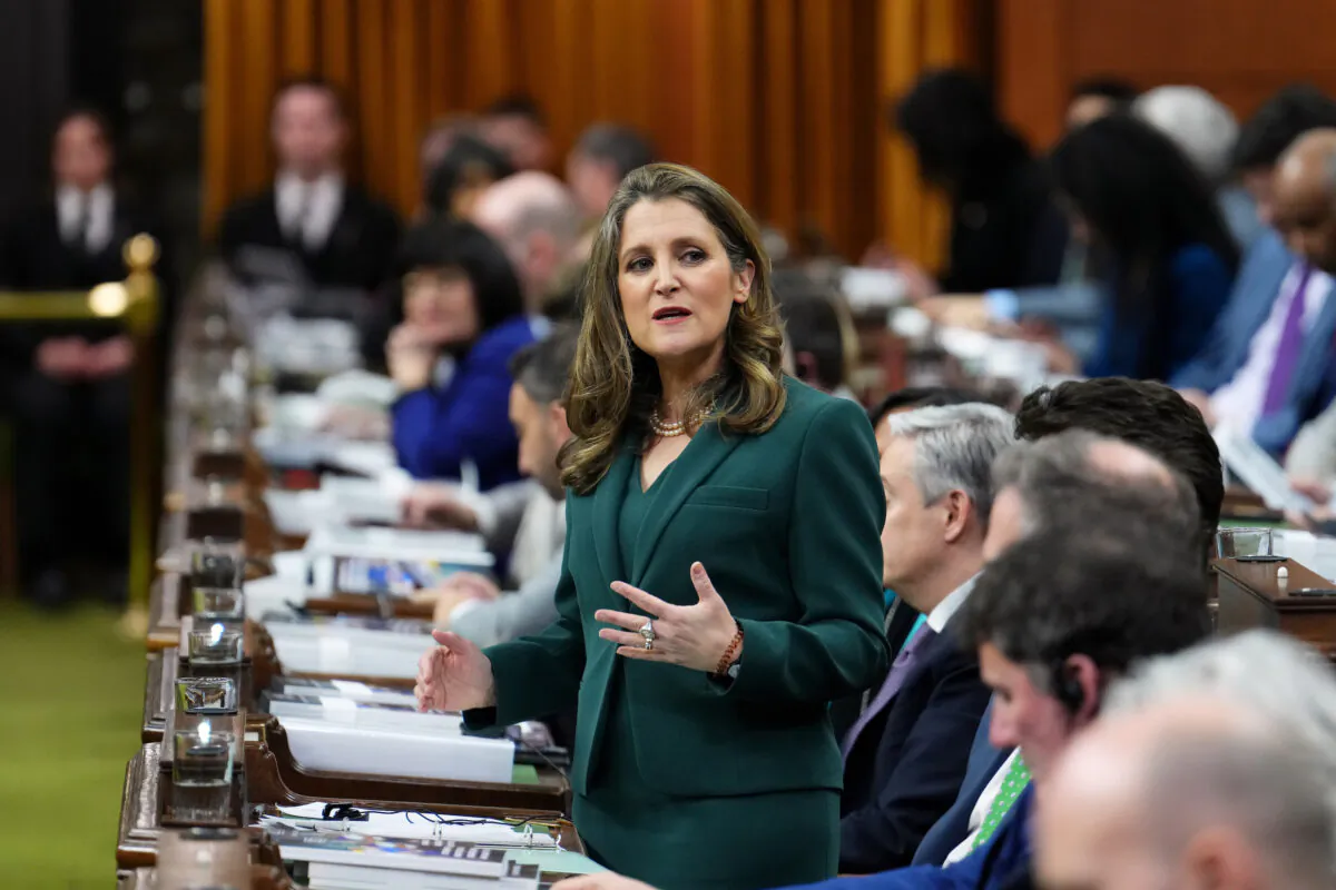 Minister of Finance Chrystia Freeland delivers the federal budget in the House of Commons on Parliament Hill in Ottawa on March 28, 2023. (The Canadian Press/Sean Kilpatrick)