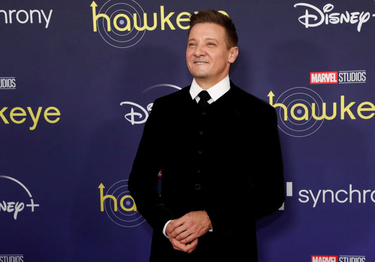 Actor Jeremy Renner arrives for the premiere of the television series Hawkeye at El Capitan theatre in Los Angeles on Nov. 17, 2021. (Mario Anzuoni/Reuters)