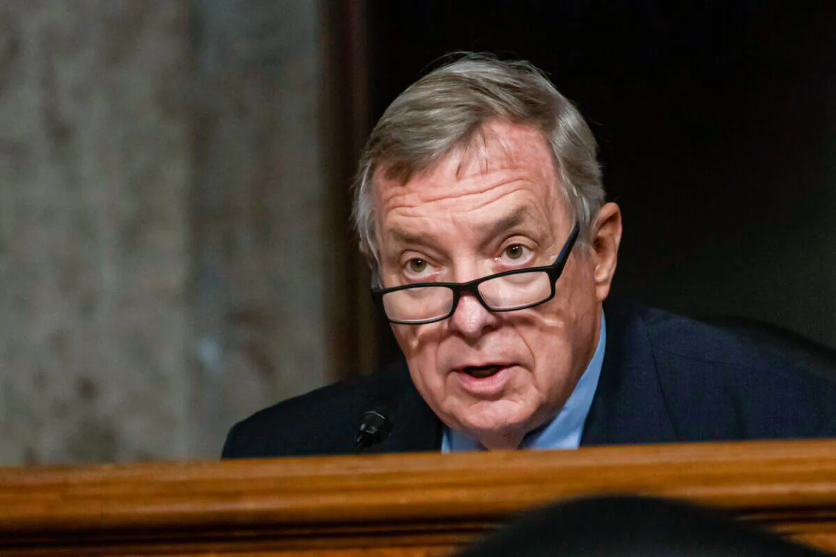 Sen. Dick Durbin (D-Ill.) speaks in Washington, on Aug. 5, 2020. (Carolyn Kaster/Getty Images